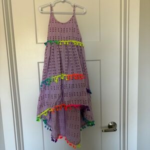 Lola and the Boys St Barths High Low Lavender Pom-Pom Dress Size 6